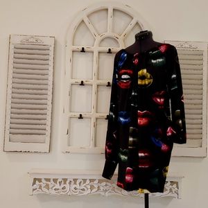 Miss Sixty Low Back Lips Print Cocktail dress